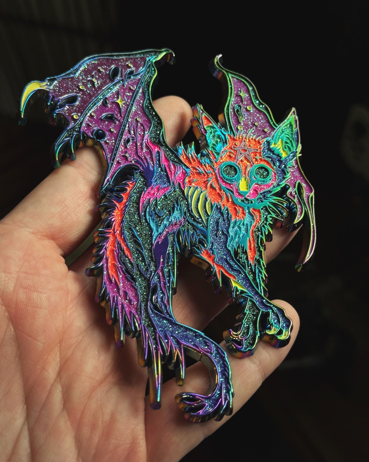 slanted enchantment, enamel pin